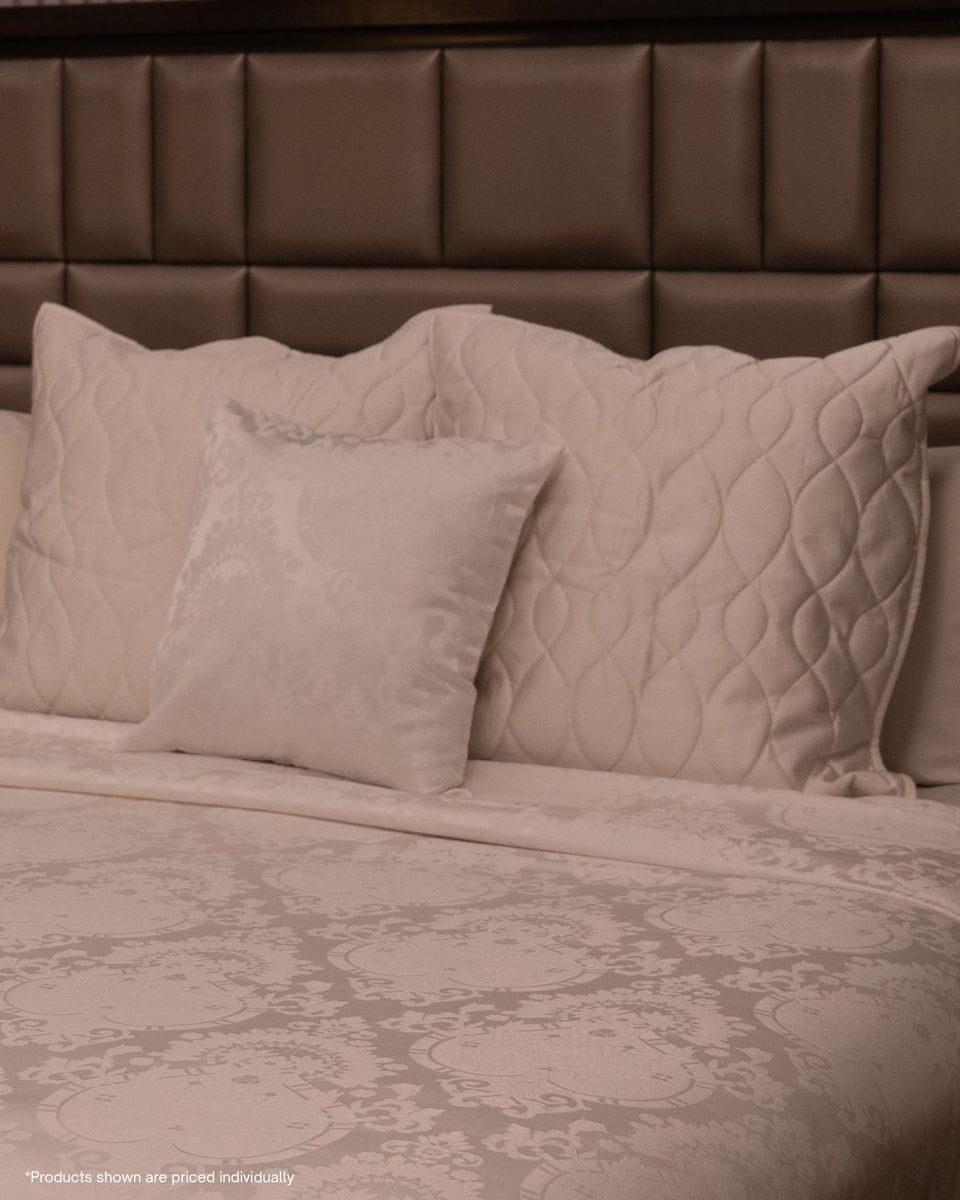 Ivory Quilted Waves Accent Sham Covers