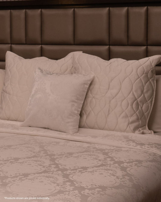 Ivory Quilted Waves Accent Sham Covers