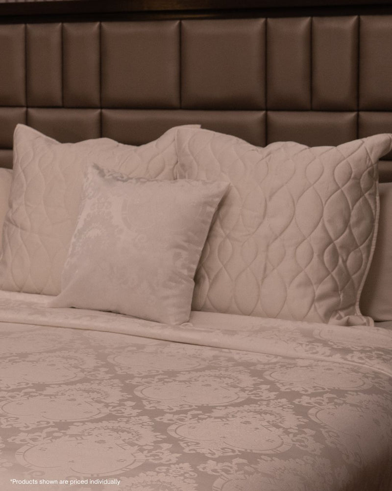 Ivory Quilted Waves Accent Sham Covers
