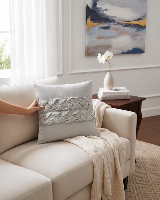 Ivory Braid Cushion Cover
