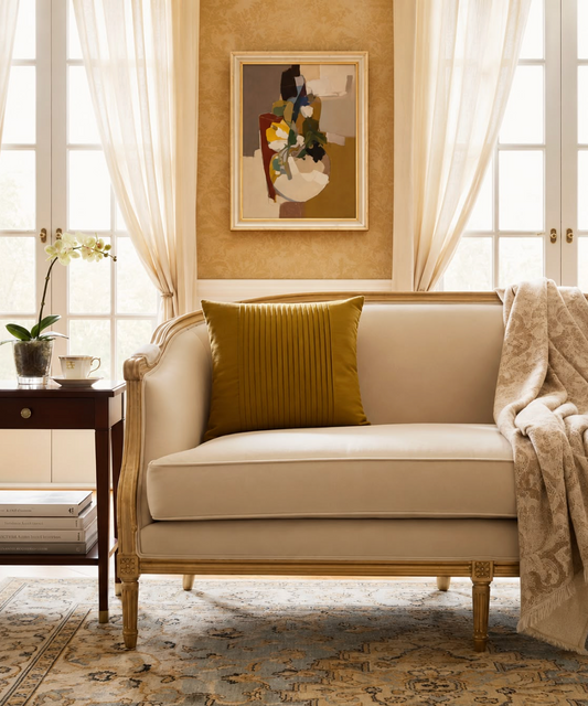 Golden Pleat Cushion Cover