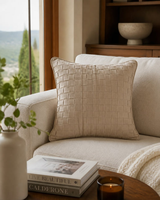 Cotton Grid Cushion Cover