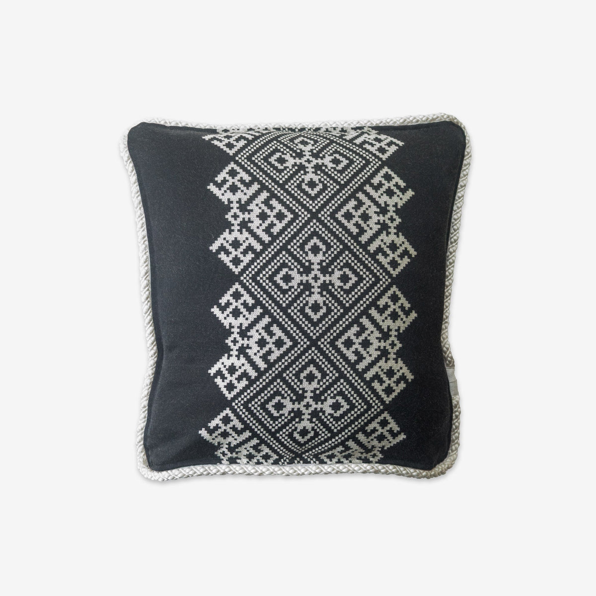 Black Woven Geometry Cushion Cover