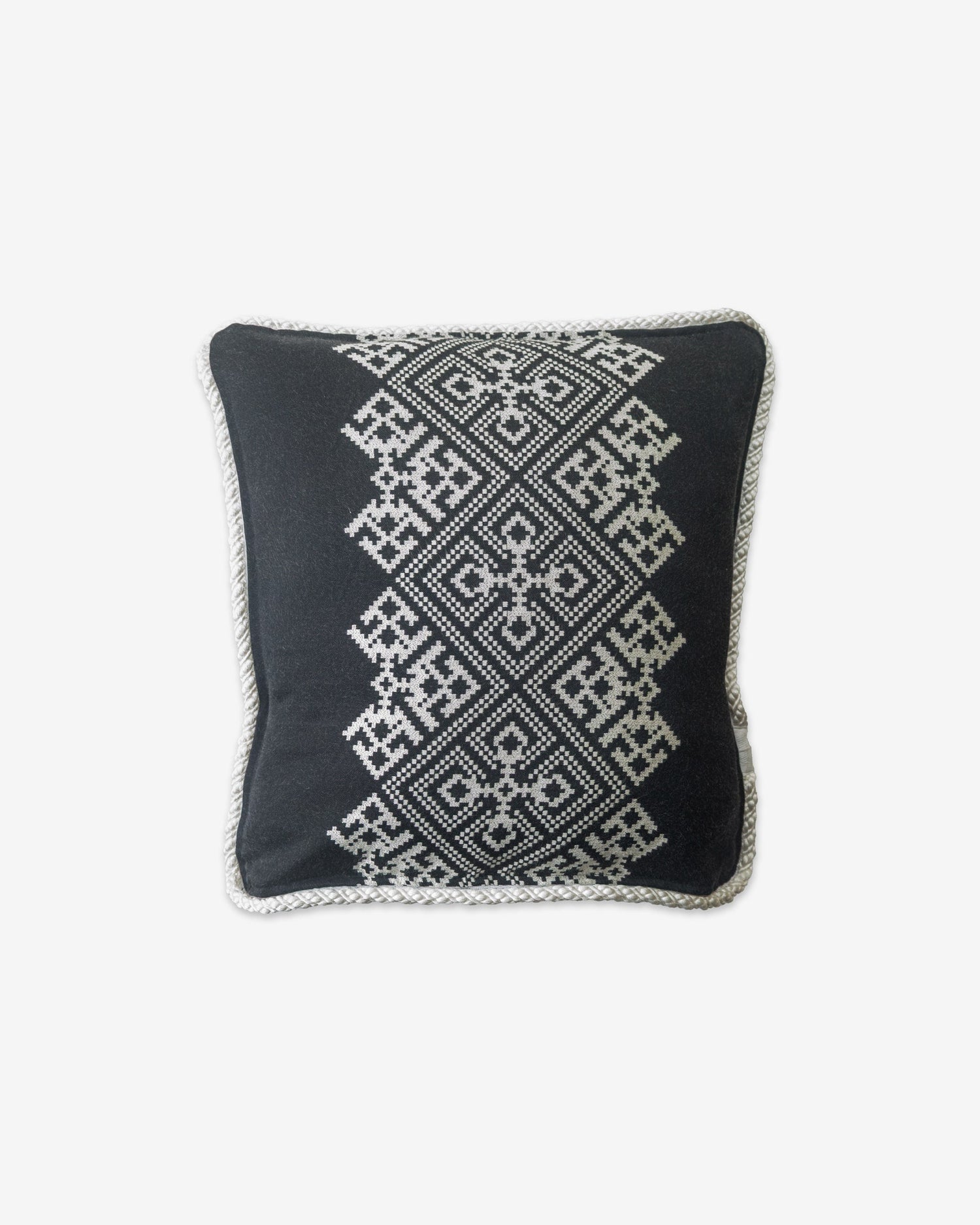 Black Woven Geometry Cushion Cover