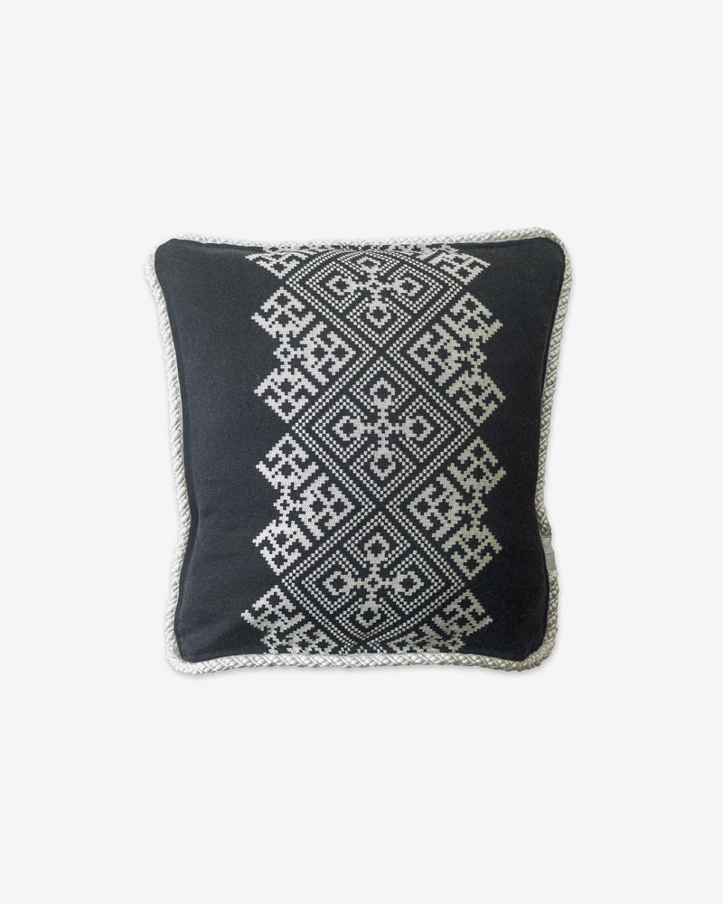 Black Woven Geometry Cushion Cover