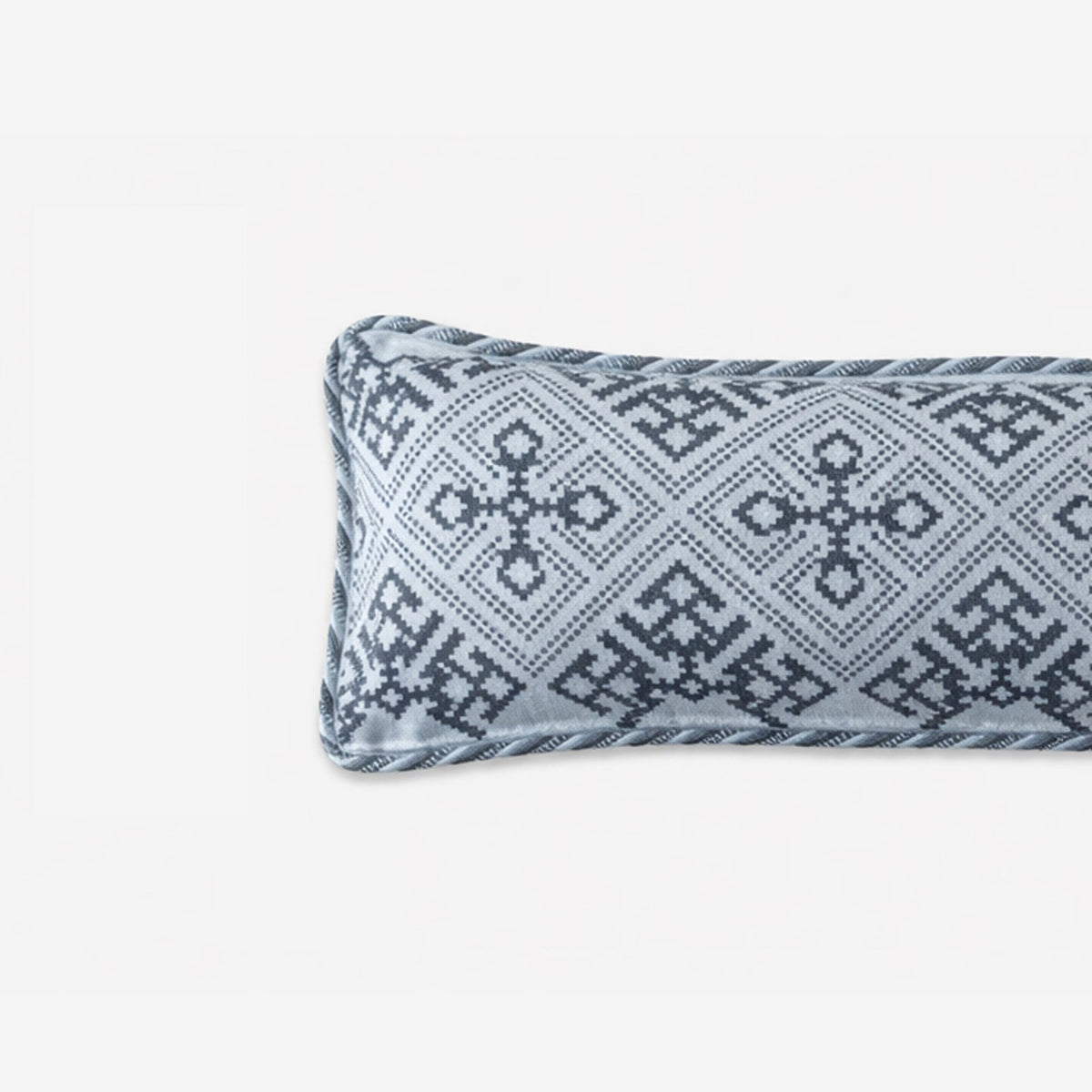 Grey Woven Geometry Cushion Cover