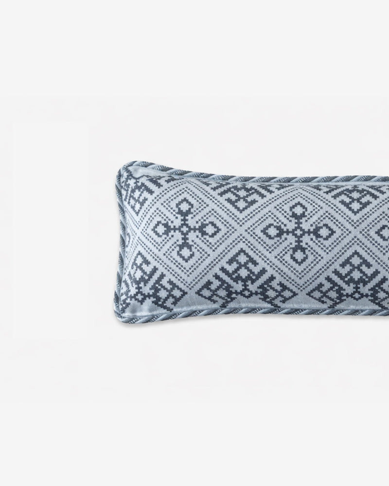 Grey Woven Geometry Cushion Cover